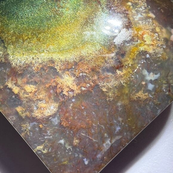 Moss Agate Crystal Heart‎ (#12) - Picture 6 of 12